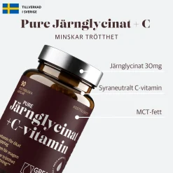 Järnglycinat 30mg + C-vitamin Ekonomipack 2x90k