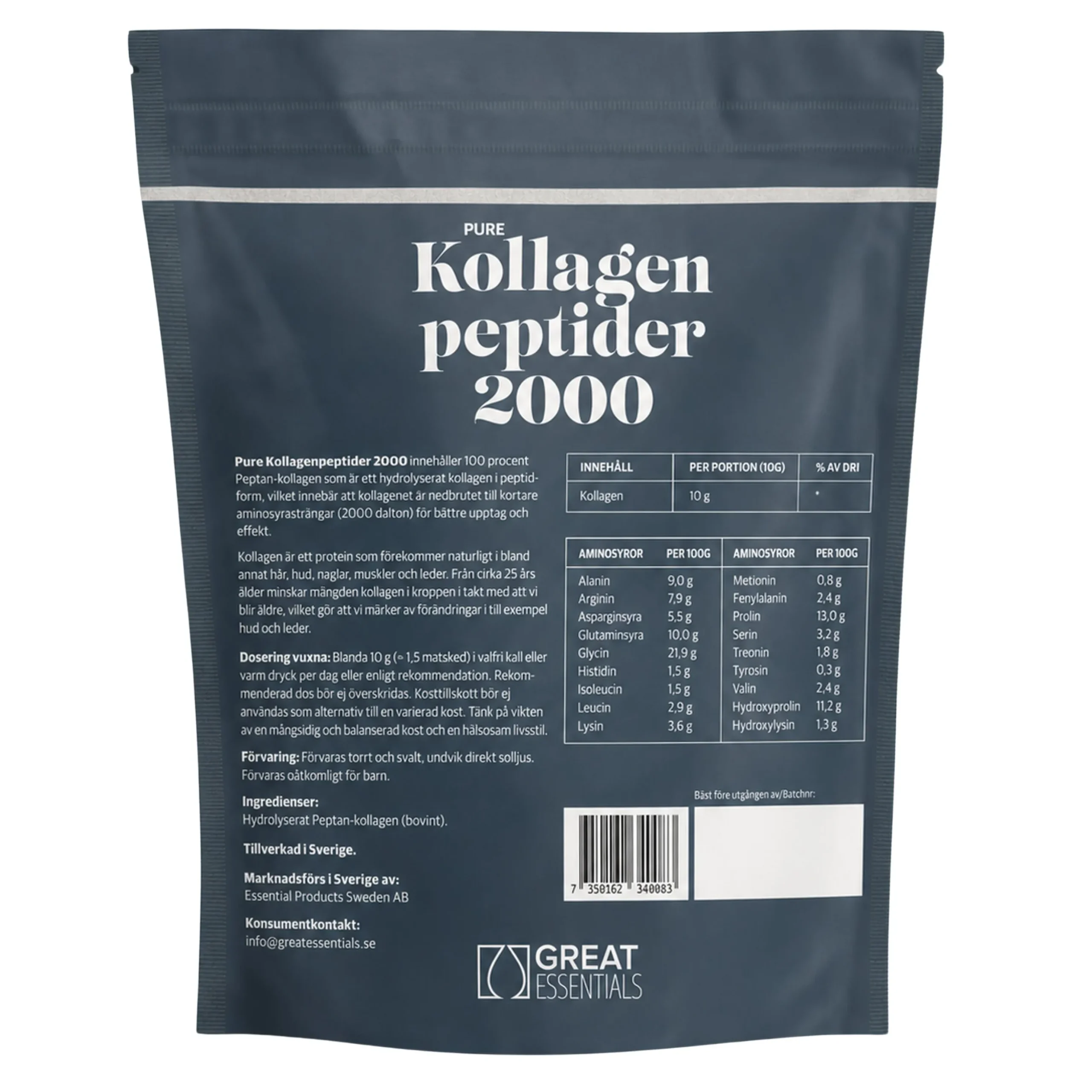 Kollagenpeptider 2000kDa 500g