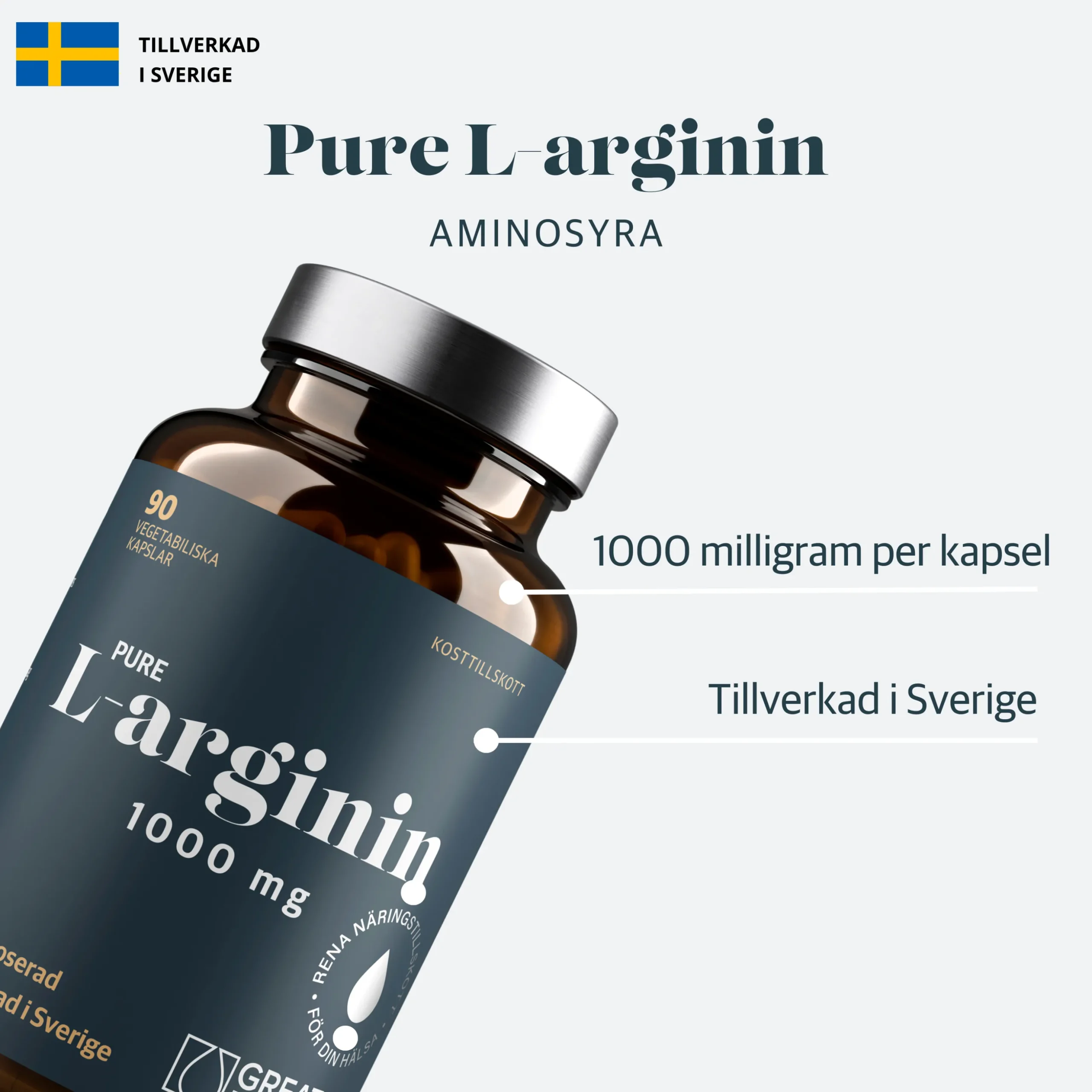 L-arginin 1000mg Ekonomipack 2x90k