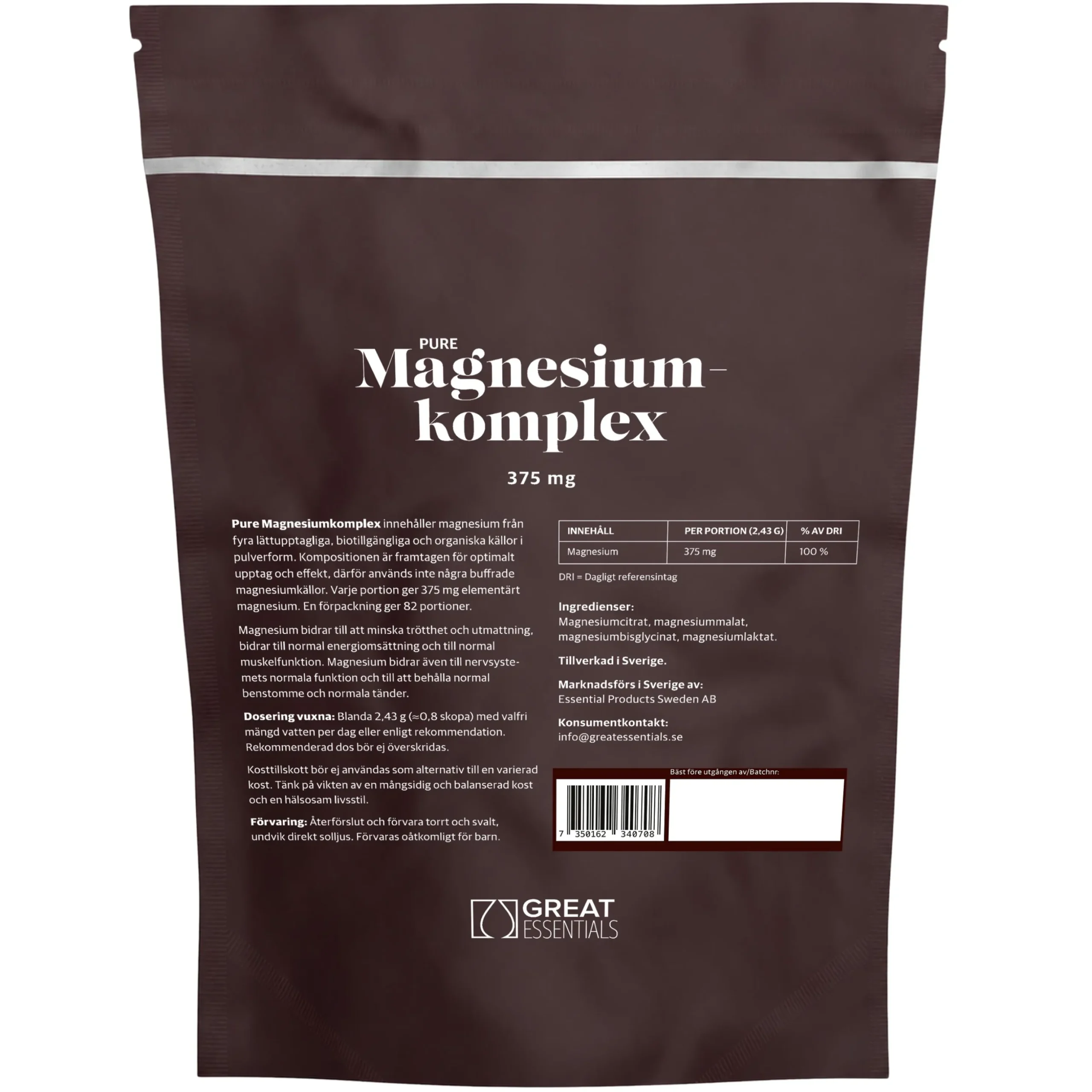 Magnesiumkomplex 375mg 200g
