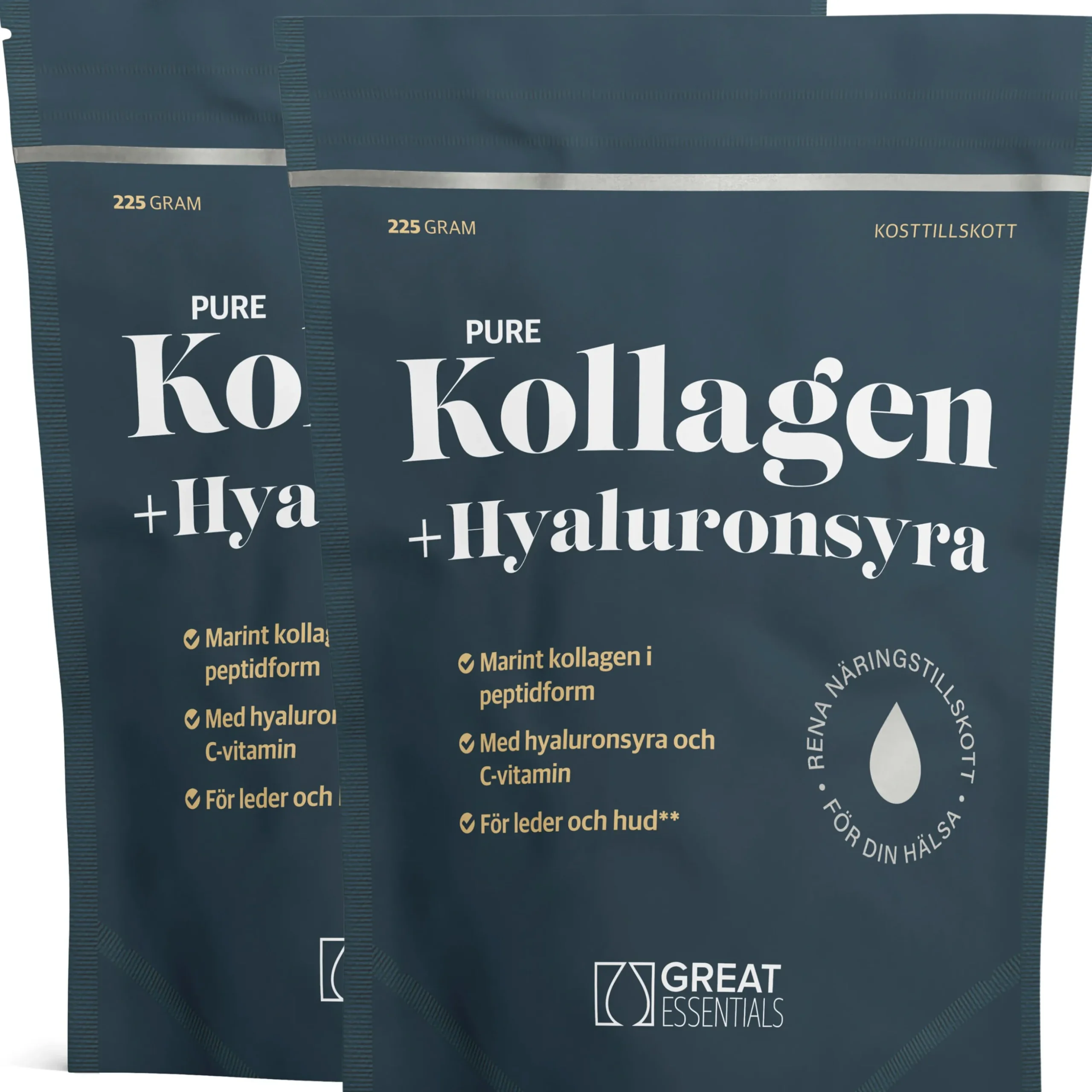 Marint Kollagen + Hyaluronsyra Naturell Ekonomipack 2x225g