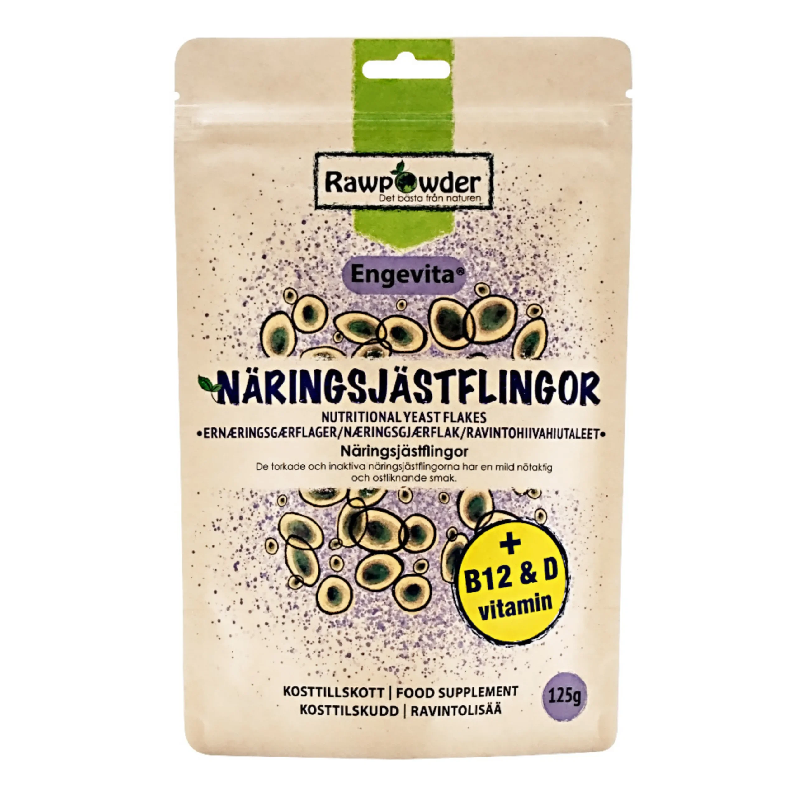 Näringsjästflingor B12 & D 125g