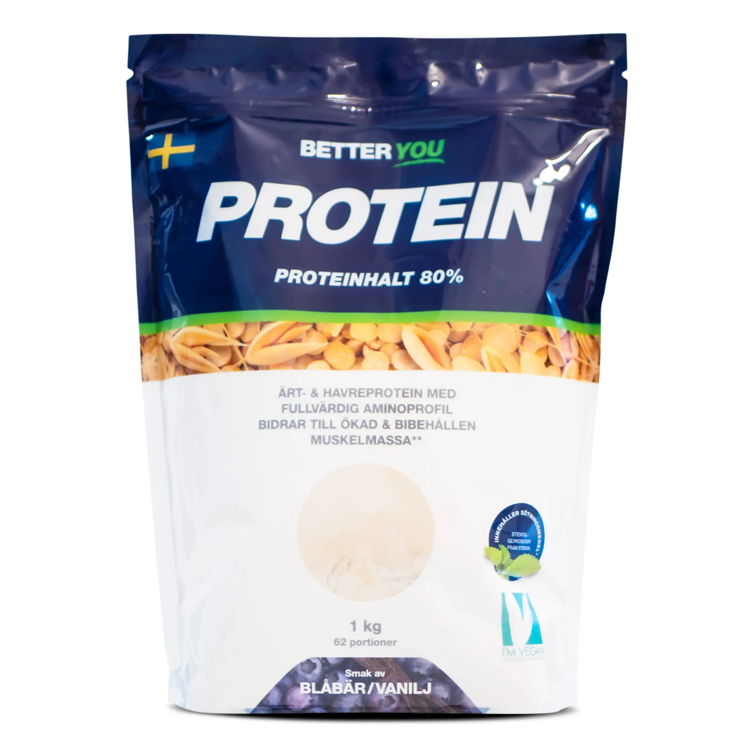 Ärt-Havreprotein Blåbär/Vanilj 1kg