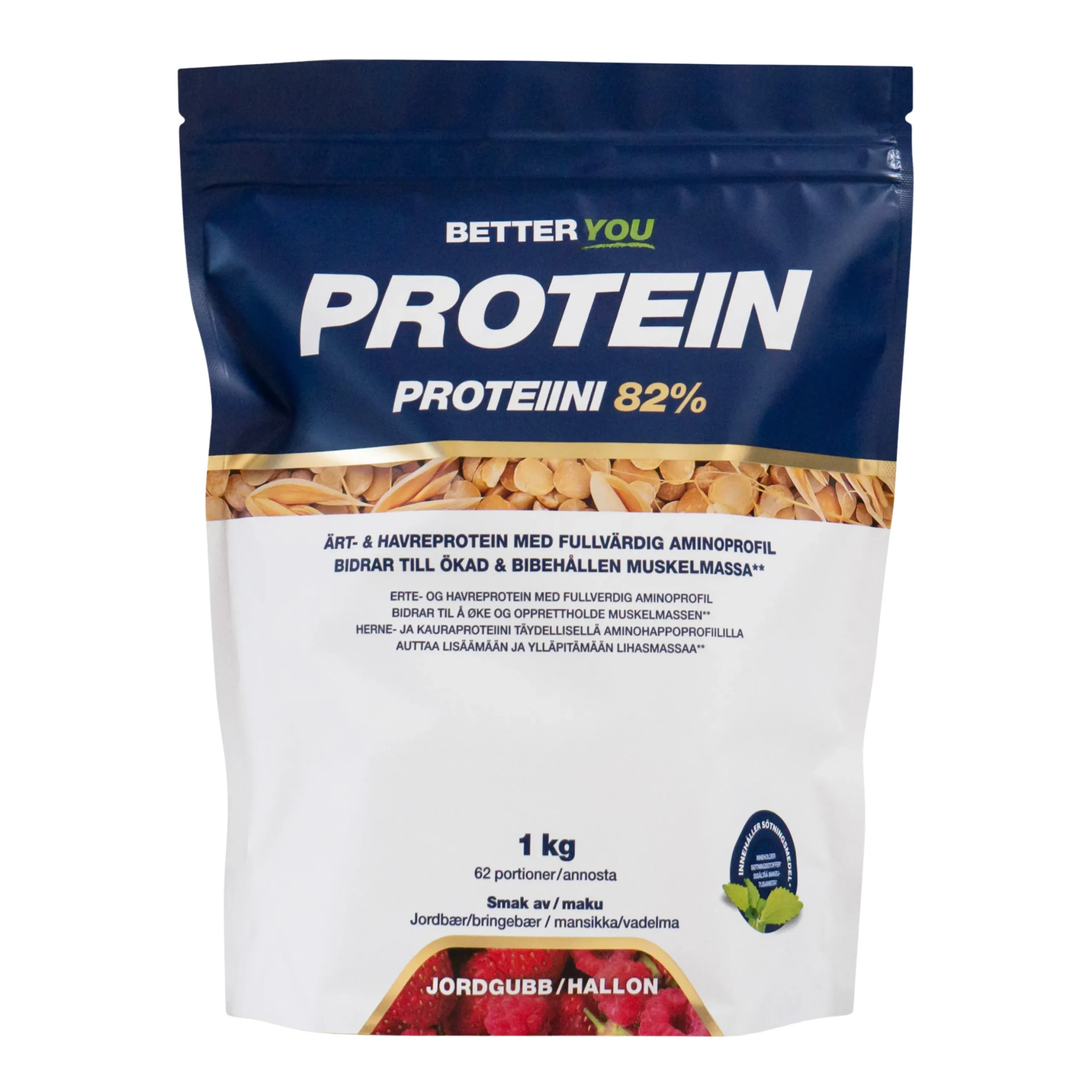 Ärt-Havreprotein Jordgubb/Hallon 1kg
